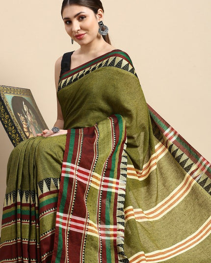 DESH BIDESH Printed Pure Cotton Khadi Saree