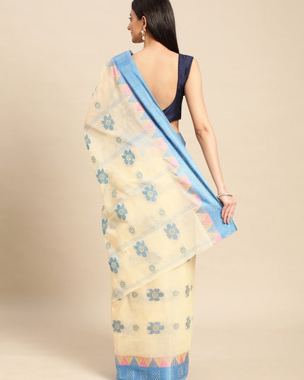 DESH BIDESH Ethnic Motifs Pure Cotton Taant Saree