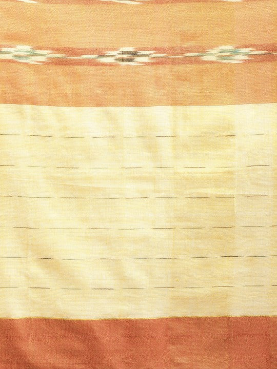 DESH BIDESH Yellow & Green Kotki Design Pure Cotton Taant Saree