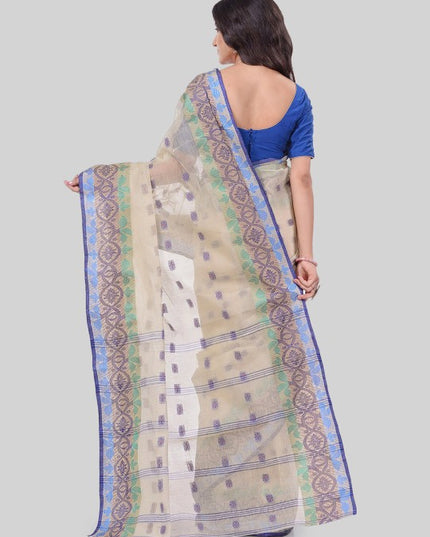 DESH BIDESH Floral Woven Design Pure Cotton Tant Saree