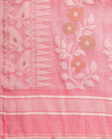 DESH BIDESH Woven Design Ethnic Motifs Pure Cotton Jamdani Saree