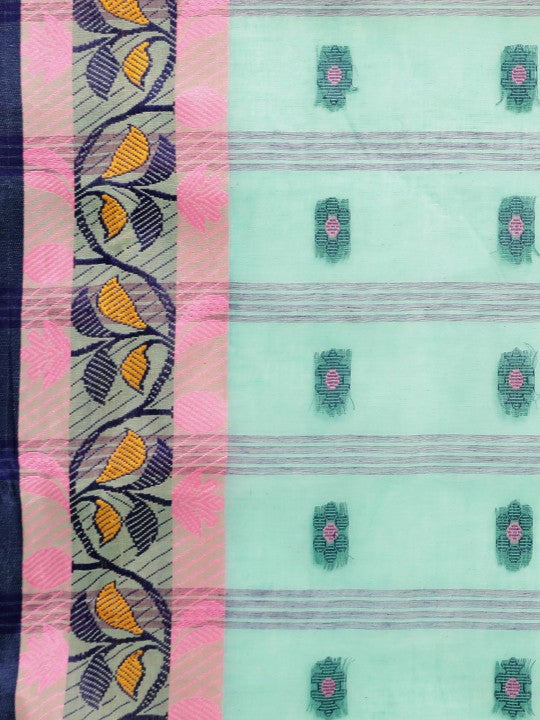 DESH BIDESH Ethnic Motifs Pure Cotton Taant Saree