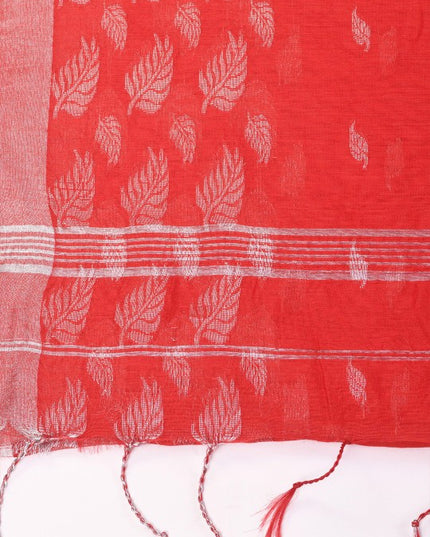 DESH BIDESH Ethnic Motifs Woven Design Zari Silk Cotton Ready To Wear Taant Saree