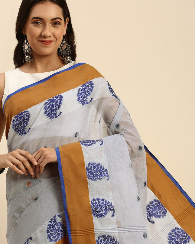 DESH BIDESH Woven Design Pure Cotton Taant Saree