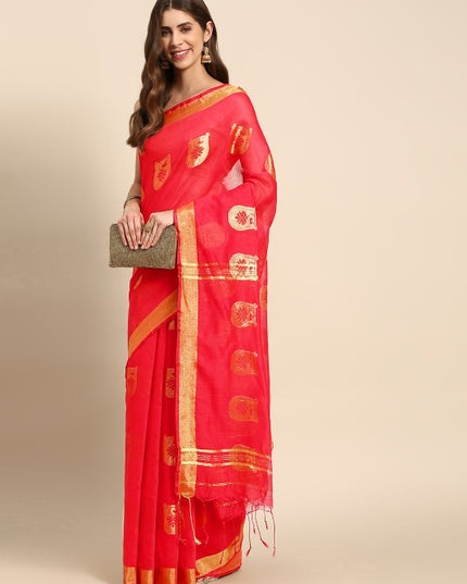 DESH BIDESH Ethnic Motifs Zari Taant Saree