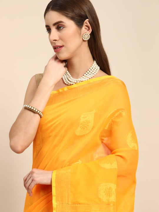 DESH BIDESH Ethnic Motifs Zari Taant Saree