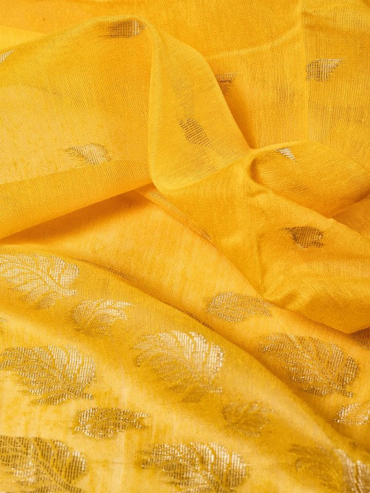 DESH BIDESH Woven Design Zari Silk Cotton Taant Saree