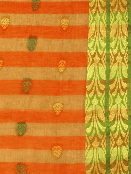 DESH BIDESH Woven Design Pure Cotton Taant Saree