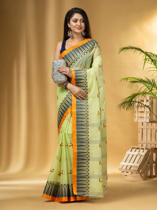 DESH BIDESH Woven Design Pure Cotton Taant Saree