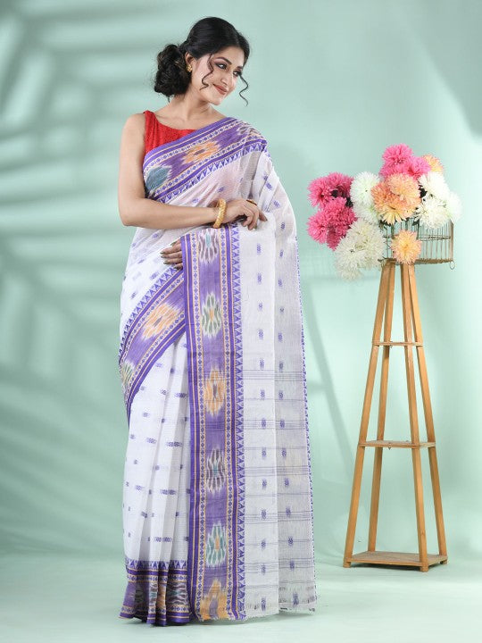 DESH BIDESH Women's Woven Design Pure Cotton Saree - Elegant Ethnic Wear