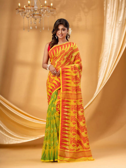 Exquisite Woven Pure Cotton Jamdani Saree for Women - Traditional Indian Attire