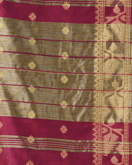 Women cotton silk tant handloom saree mysore party, wear sarees latest, design wedding, ready wear georgette chiffon saree soft silk cotton Taarini design sarees for women (Pink)