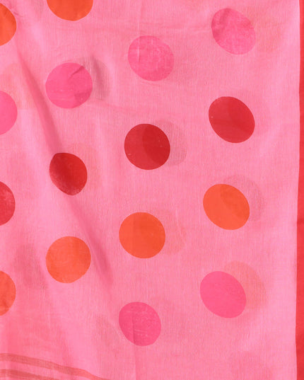 Women cotton handloom mulmul cotton sarees mul cotton sarees for women latest, Mohini design batik print bandhani malmal linen office daily, party, wear sarees for women (Pink)