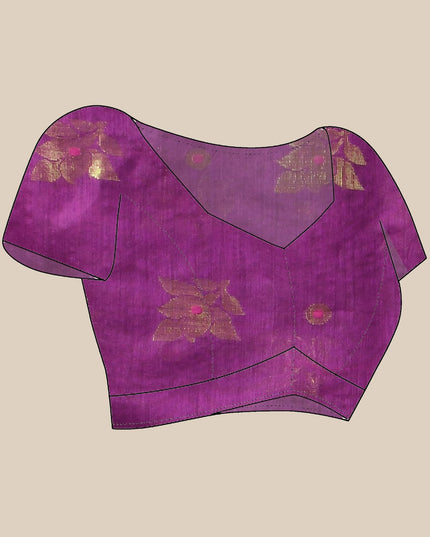 Cotton Silk Party Wear Saree Trendy Design Gulnaz Georgette Chiffon Cotton Saree (Purple)