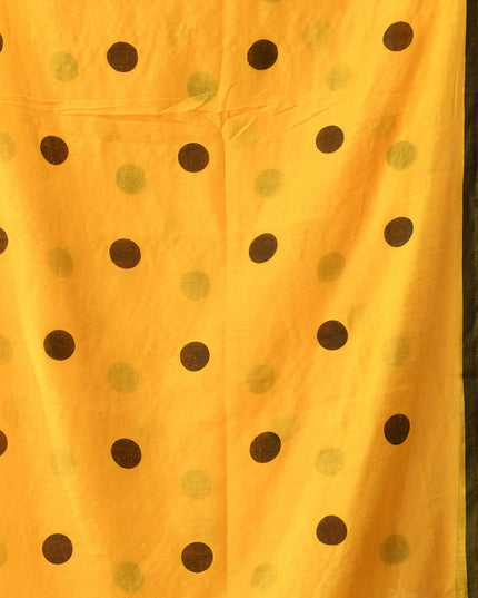 Women cotton handloom mulmul cotton sarees mul cotton sarees for women latest, Nazakat design batik print bandhani malmal linen office daily, party, wear sarees for women (Yellow Black)