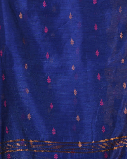 Women cotton silk tant handloom saree mysore party, wear sarees latest, design wedding, banarasi design georgette saree soft silk cotton MidNight Zari sarees for women (Royal Blue)