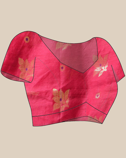 Cotton Silk Party Wear Saree Trendy Design Gulnaz Georgette Chiffon Cotton Saree (Pink)