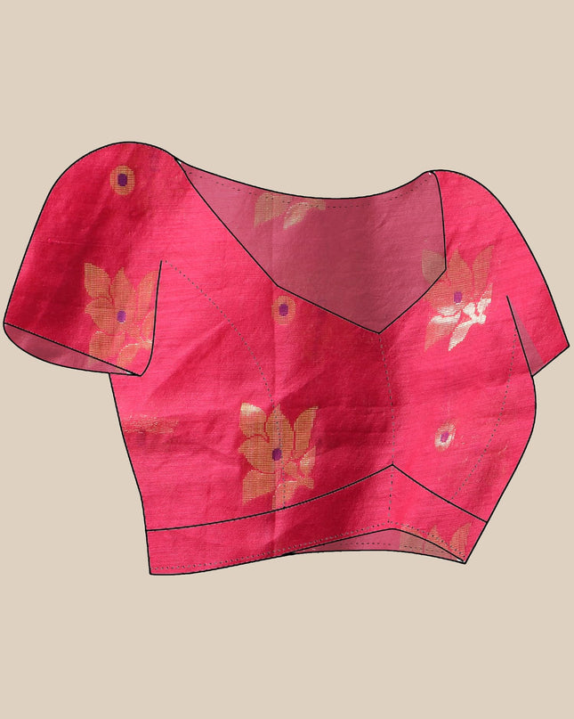 Cotton Silk Party Wear Saree Trendy Design Gulnaz Georgette Chiffon Cotton Saree (Pink)