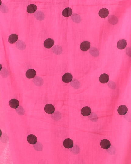 Women cotton handloom mulmul cotton sarees mul cotton sarees for women latest, Nazakat design batik print bandhani malmal linen office daily, party, wear sarees for women (Pink Black)