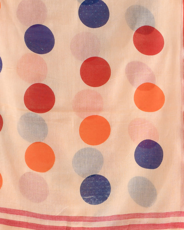 Women cotton handloom mulmul cotton sarees mul cotton sarees for women latest, Mohini design batik print bandhani malmal linen office daily, party, wear sarees for women (Off White Red)