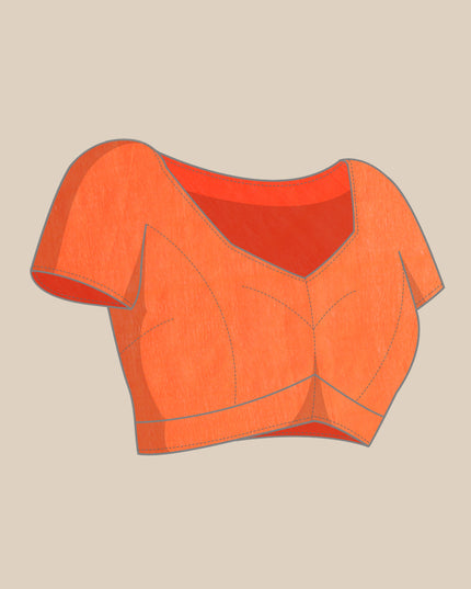 Pure Cotton orange women saree