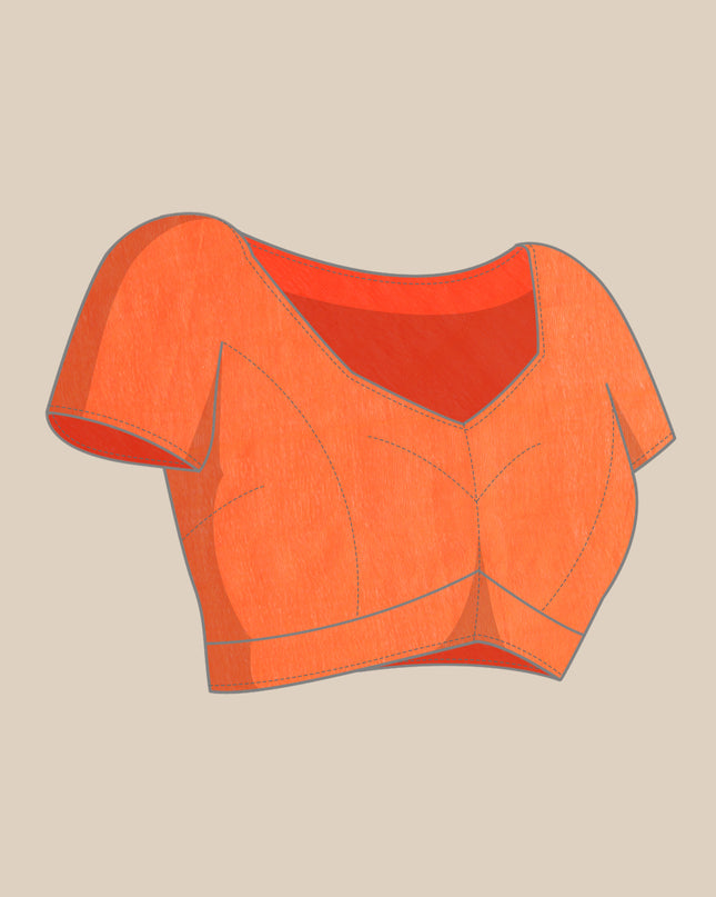 Pure Cotton orange women saree