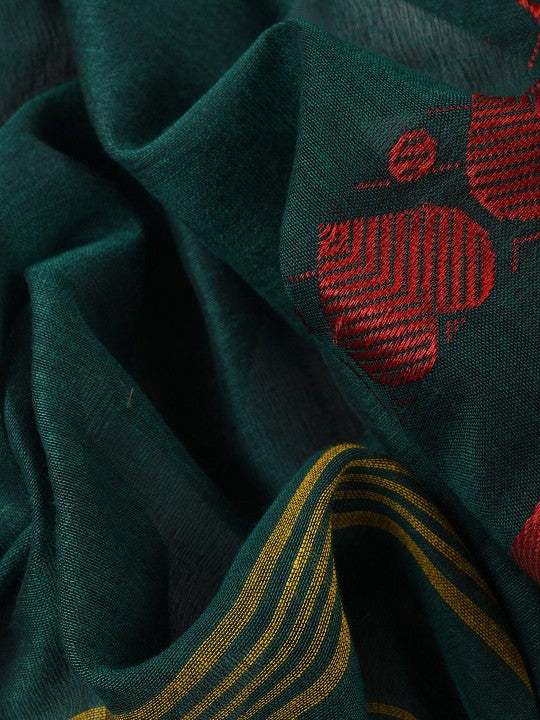 DESH BIDESH Ethnic Motifs Woven Design Pure Cotton Taant Saree