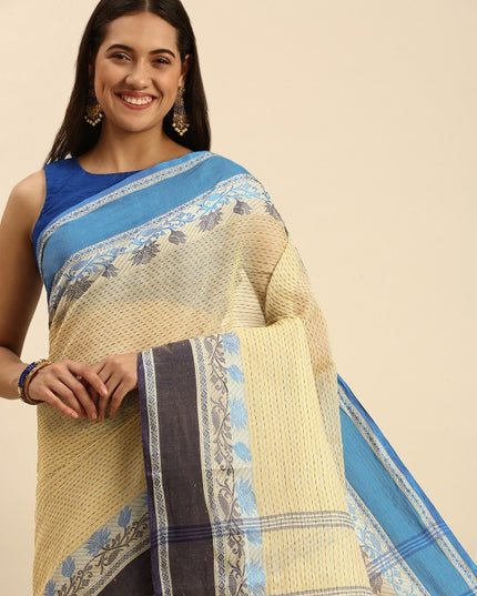 DESH BIDESH Woven Design Pure Cotton Taant Saree