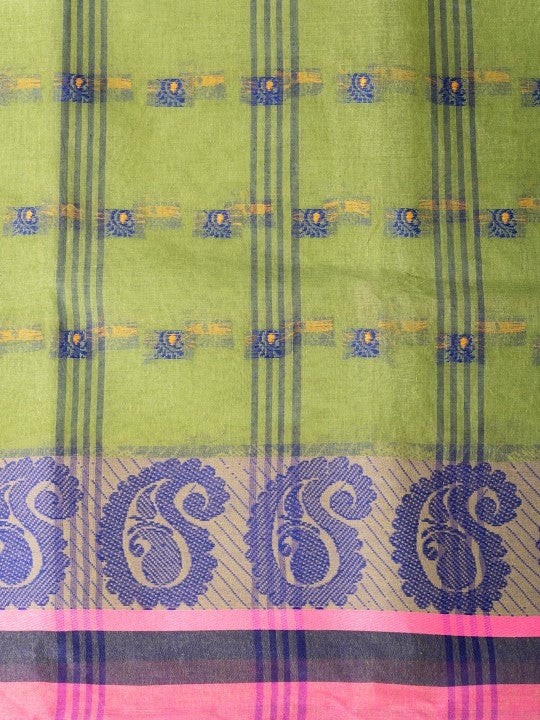 DESH BIDESH Ethnic Motifs Woven Design Pure Cotton Taant Saree