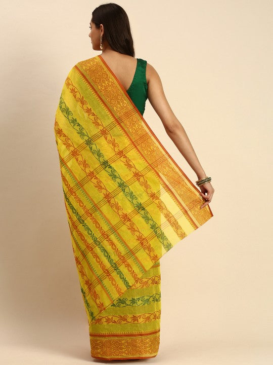 DESH BIDESH Woven Design Pure Cotton Taant Saree
