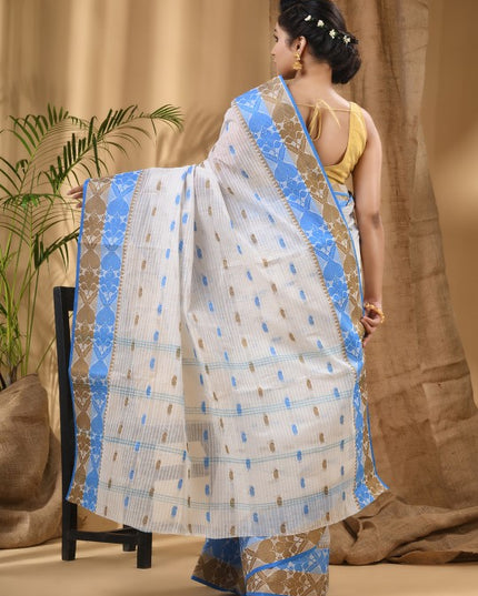 DESH BIDESH Ethnic Motif Woven Design Pure Cotton Taant Saree