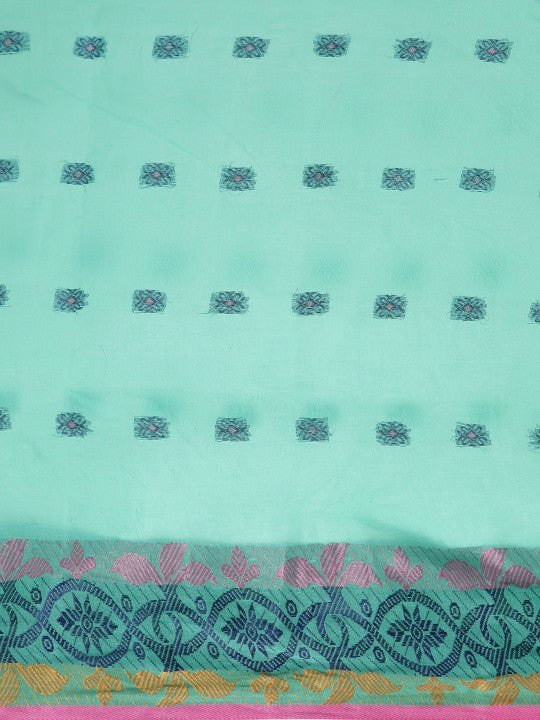 DESH BIDESH Ethnic Motifs Pure Cotton Taant Saree