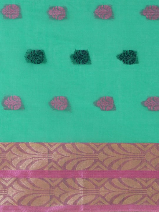 DESH BIDESH Woven Design Pure Cotton Taant Saree