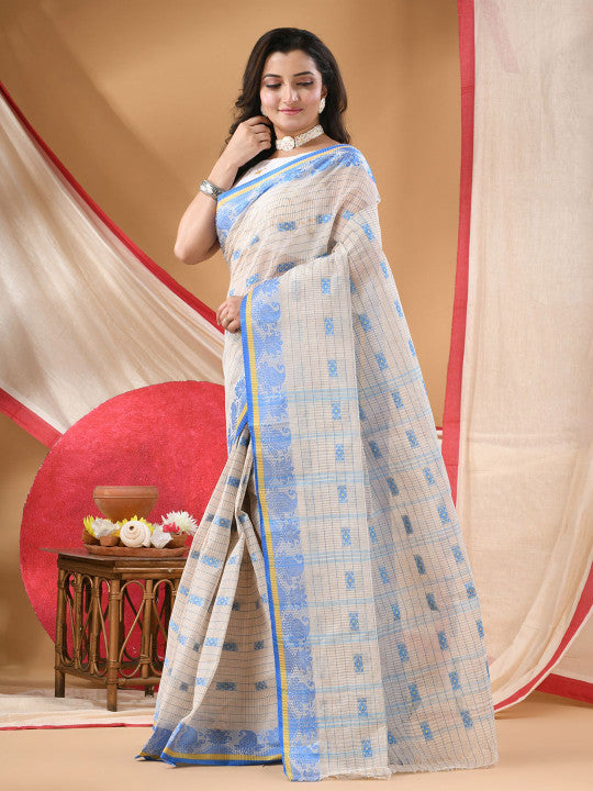DESH BIDESH Woven Design Pure Cotton Saree