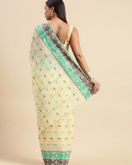 DESH BIDESH Woven Design Pure Cotton Taant Saree