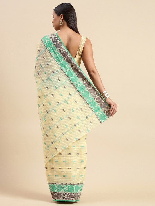 DESH BIDESH Woven Design Pure Cotton Taant Saree