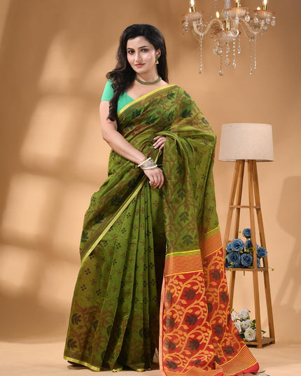 dB DESH BIDESH Women`s Saree for Woman Cotton Silk Bonoshree Printed Soft Cotton Saree for Daily Office wear Women Saree with Blouse Piece