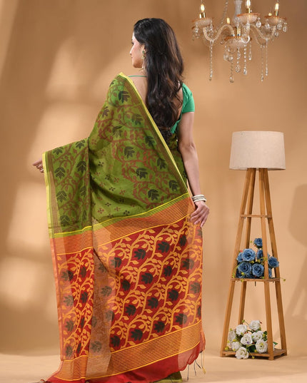 dB DESH BIDESH Women`s Saree for Woman Cotton Silk Bonoshree Printed Soft Cotton Saree for Daily Office wear Women Saree with Blouse Piece