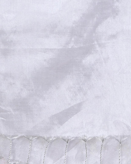 dB Women`s Bengal MayurKonthi Color Changer Tissue Pure Handloom Cotton Saree With Blouse Piece Free Size White