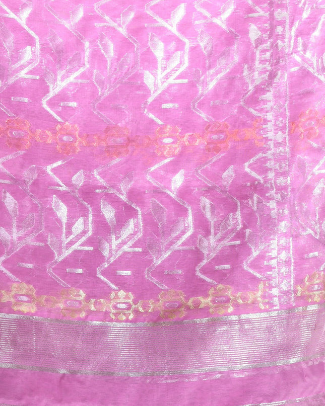 dB DESH BIDESH Women's Soft Cotton Silk Jamdani Sarees For Women for Party, Wear Linen Silk Saree Zarikatha Design Cotton saree for woman Without Blouse piece (Pink)