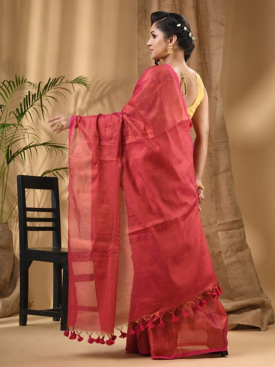 DESH BIDESH Tasseled Taant Saree