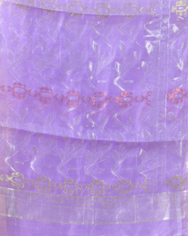 dB DESH BIDESH Women's Soft Cotton Silk Jamdani Sarees For Women for Party, Wear Linen Silk Saree Zarikatha Design Cotton saree for woman Without Blouse piece (Purple)