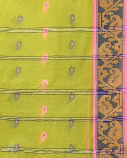 dB DESH BIDESH Cotton Saree For Woman Kolka Loom Design Border Traditional Tant Handloom Cotton Saree For Women Latest, Design Daily Wear Sari for Women Without Blouse Piece