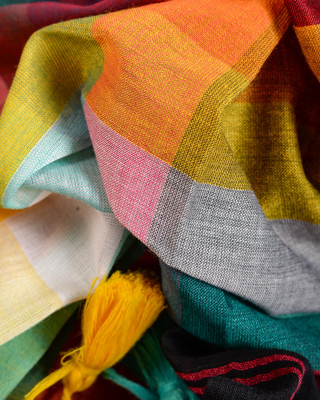 dB DESH BIDESH Women`s Cotton Saree For Woman Festival Royal Rainbow Design Soft Mul Cotton Sarees for Women With Blouse Piece