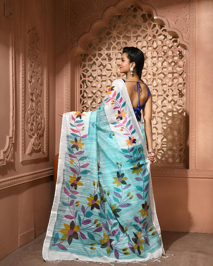 dB DESH BIDESH Women`s Saree for Woman Cotton Blend Bonolika Printed Soft Silk Cotton Silk Daily Office wear Women Saree with Blouse Piece