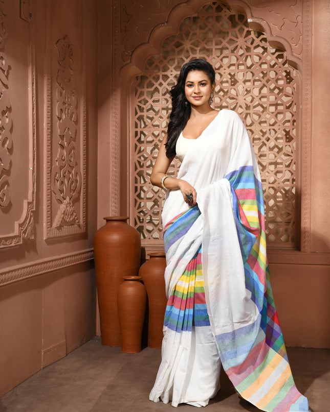 dB DESH BIDESH Women`s Cotton Sarees For Woman Latest, CandyPop Design Soft Mul Cotton office Wear Sarees For Women With Blouse Piece