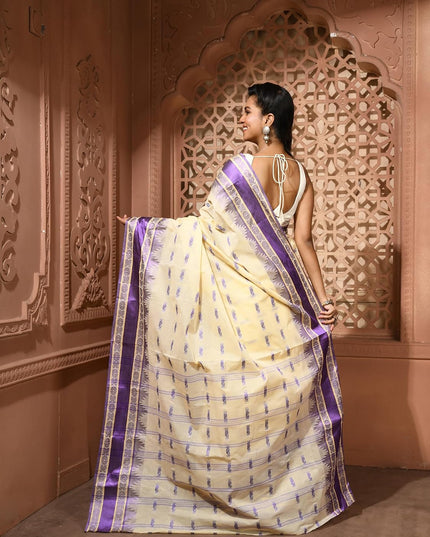 dB DESH BIDESH Women Traditional Pure Handloom Tant Cotton saree for woman KolkaMandir Latest, Design Without Blouse Piece
