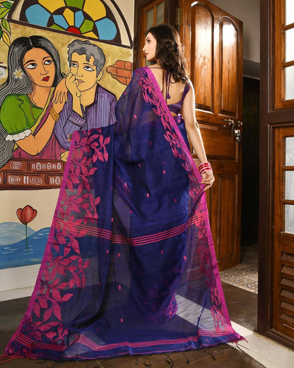 dB DESH BIDESH Women`s Cotton Linen Saree with Unstitched Blouse Piece and Floral Patamala Pattern | Women Saree for Special Occasion | Stylish Fancy Cotton Silk Sarees