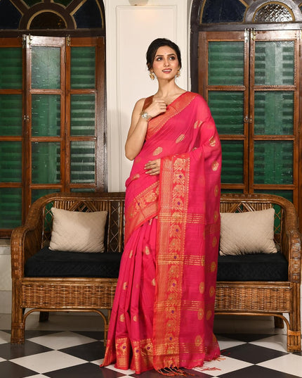 dB DESH BIDESH Women`s Pure Soft Silk Kanjivaram Kanchipuram Silk Saree With Varnikha Party, Wear Design With Blouse Piece For Wedding