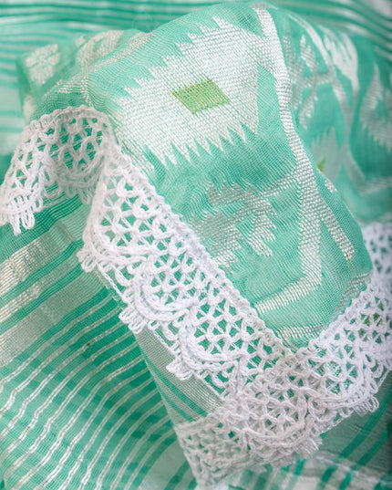 dB DESH BIDESH Women's Cotton Silk Soft Jamdani Saree Fancy Lace Border Jamdani Sarees For Women Without Blouse Piece